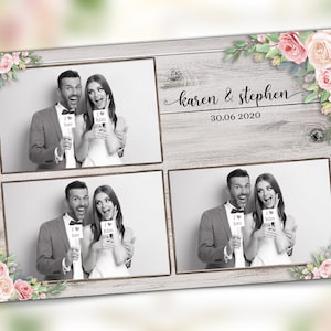 Photobooth Template Wedding Bridal Shower Sweet 16 Floral Anniversary Photo Booth Template