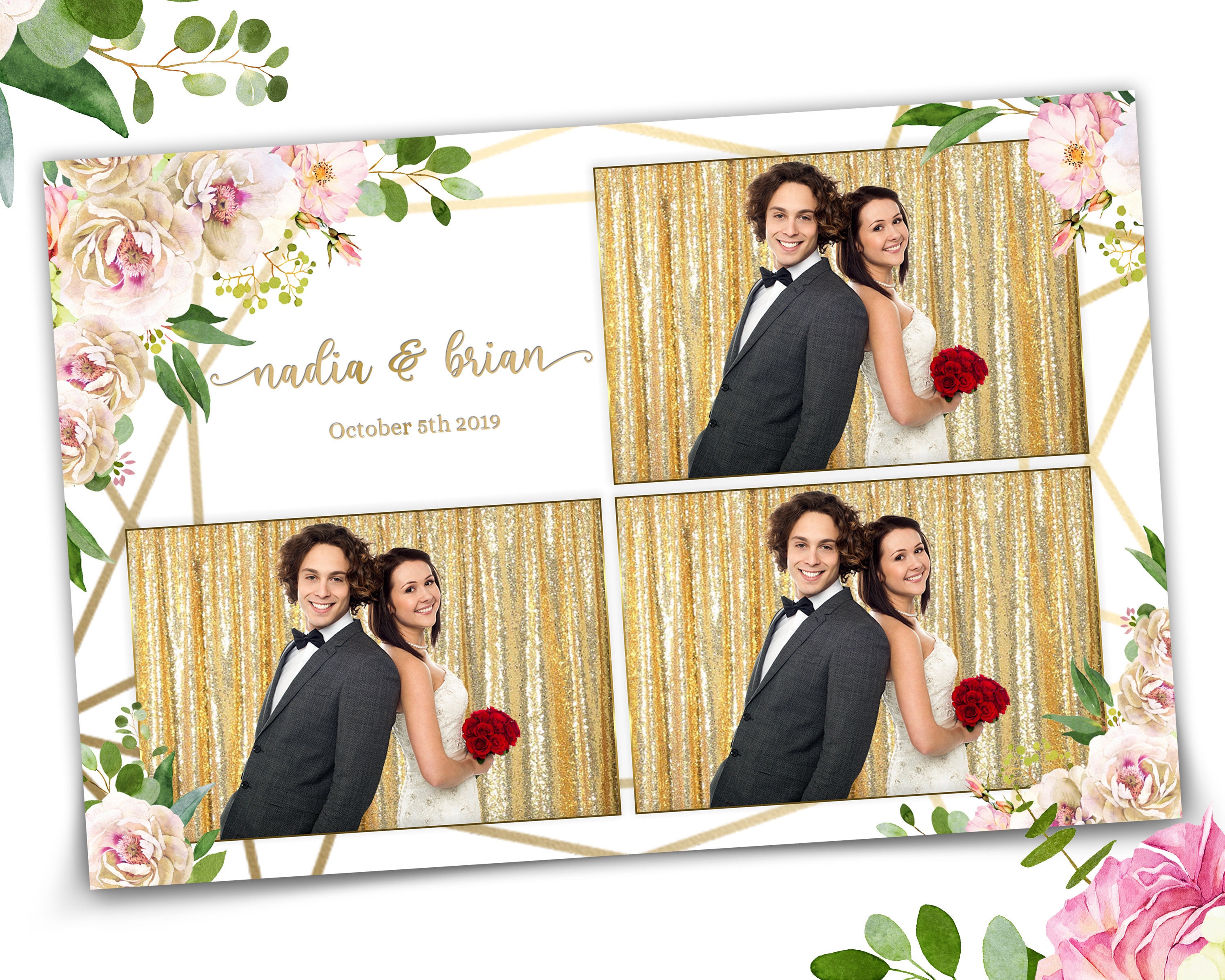 wedding-photo-booth-template-4x6-floral-photobooth-template-etsy