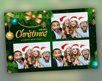 Photo Booth Template Merry Christmas and New Year 2021 Photobooth Template 4x6