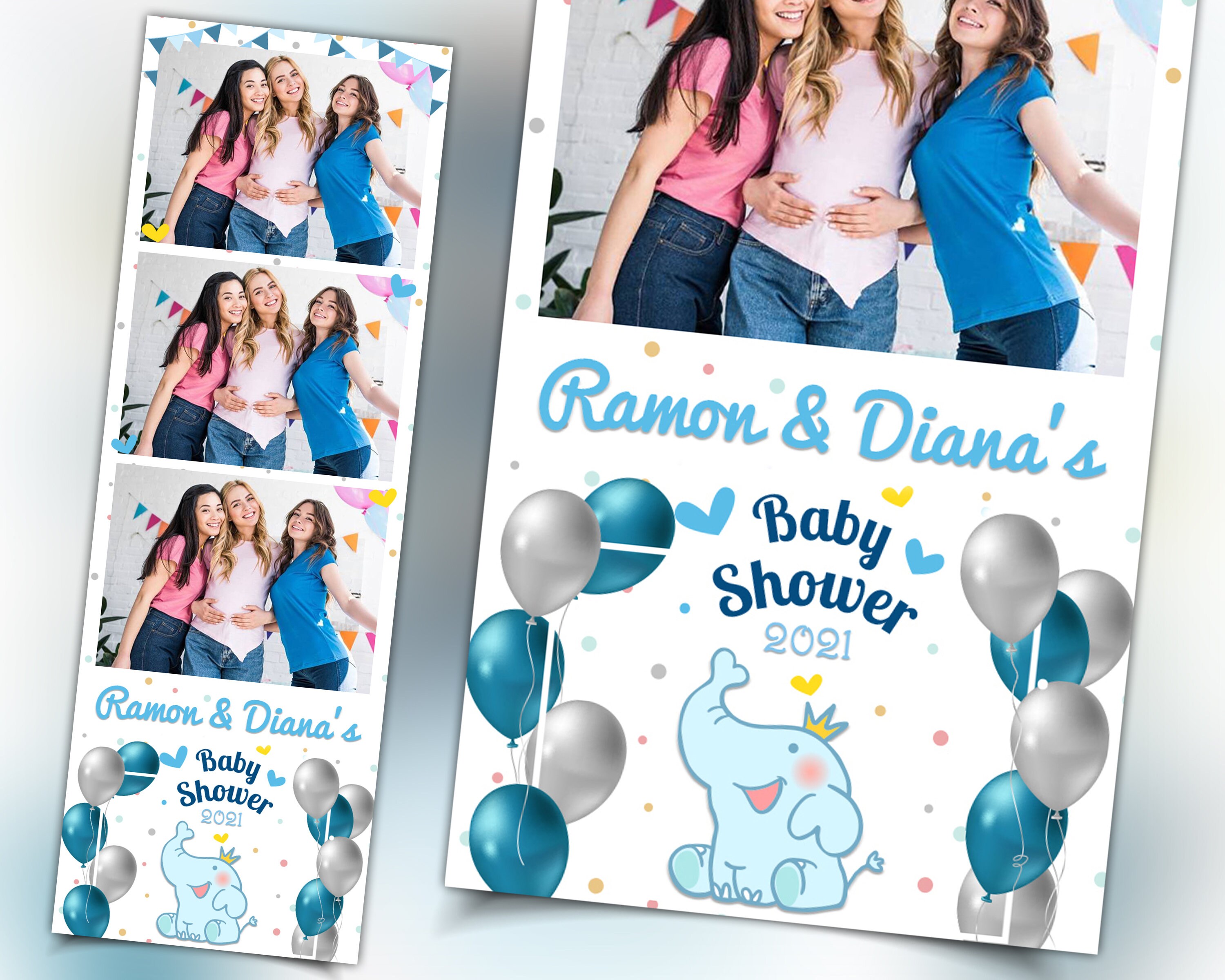 Baby Shower Photo Booth Template 2x6 Photobooth Template | Etsy