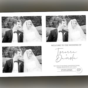 Wedding signature black and white Wedding/ Anniversary Photo Booth Template 4x6 inch Photobooth Template with FONT