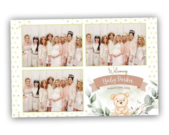 Babyshower Photobooth sjabloon 4x6 lay out