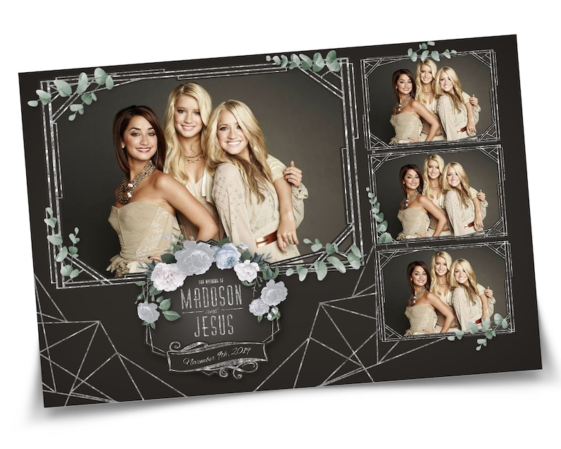 Wedding Photobooth Template Floral Photobooth Template 4x6 Etsy UK