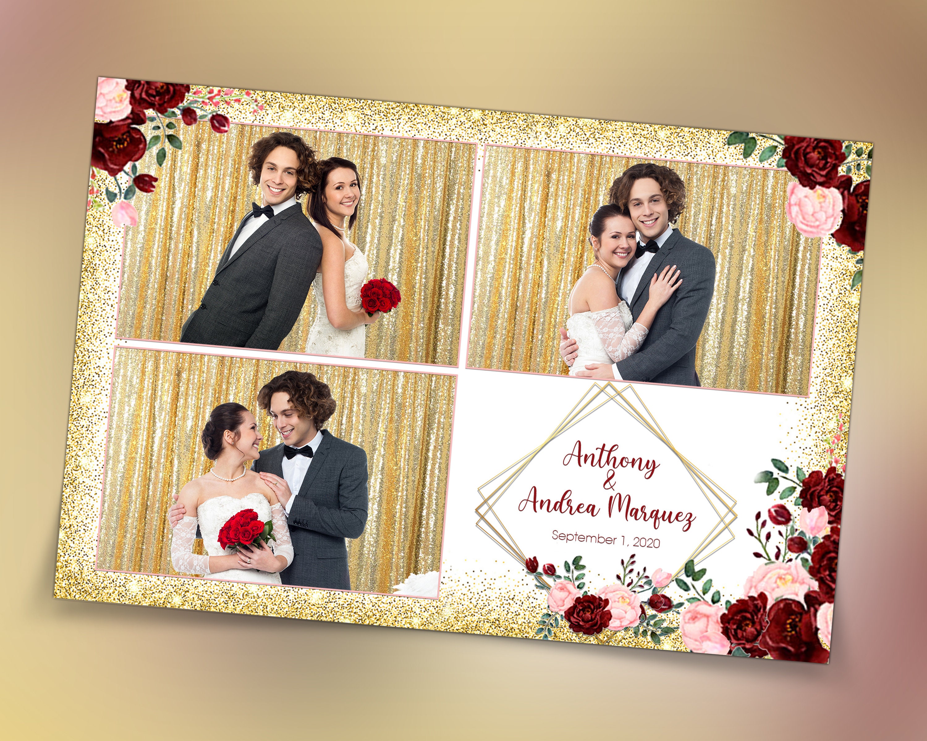 Wedding Photobooth Template Floral Photobooth Template 4x6 Etsy