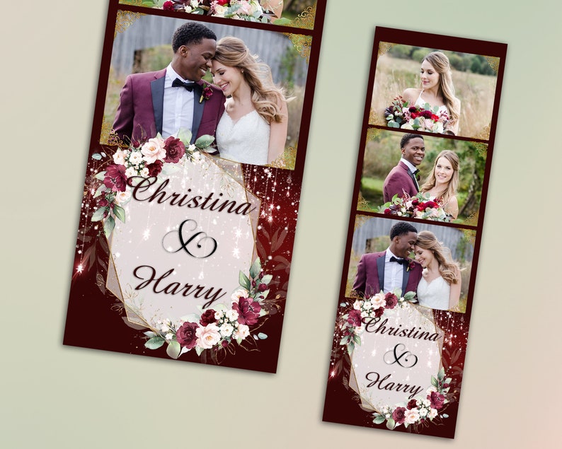 Wedding Photobooth Template Floral Photo Booth Template Etsy