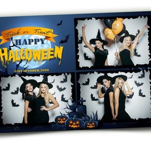 Modèle de photomaton d’Halloween 4x6 Photobooth Modèle de citrouille Carte postale