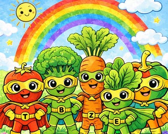 Libro para Colorear Preescolar | El Jardín Mágico | Vegetales Divertidos | PDF Imprimible | Actividades Educativas 3–6 años