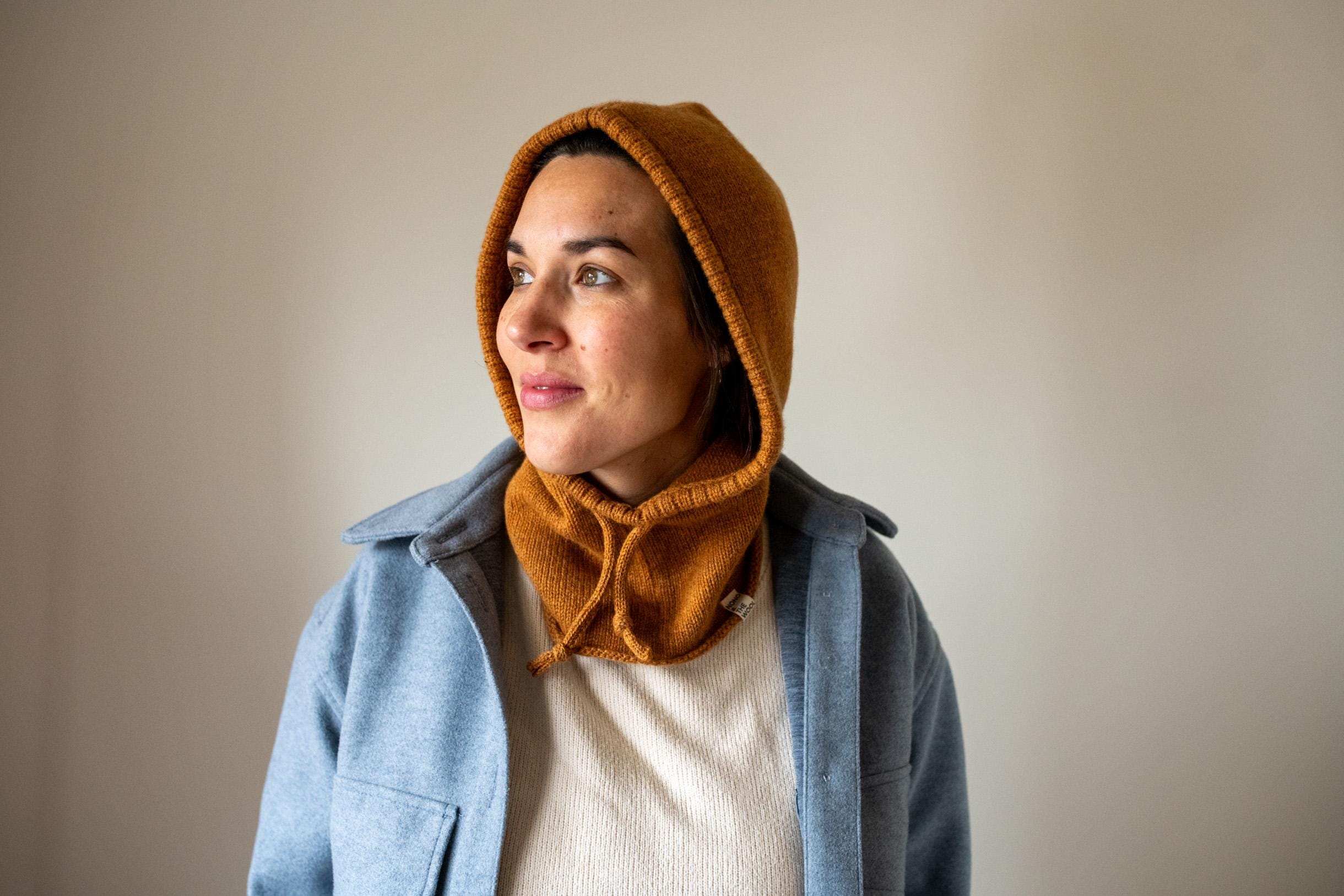 Knitted Lambswool Balaclava // Orange