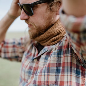 Brown Knitted Neck Warmer / Soft Lambswool Snood image 5