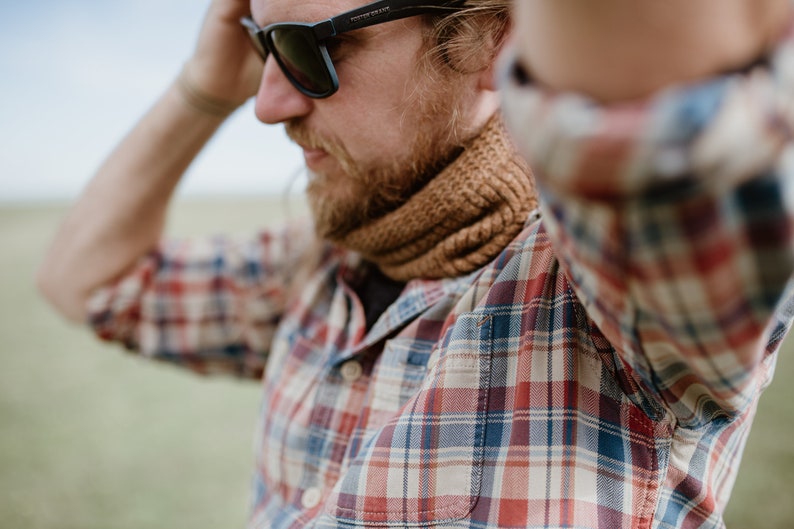 Brown Knitted Neck Warmer / Soft Lambswool Snood image 5