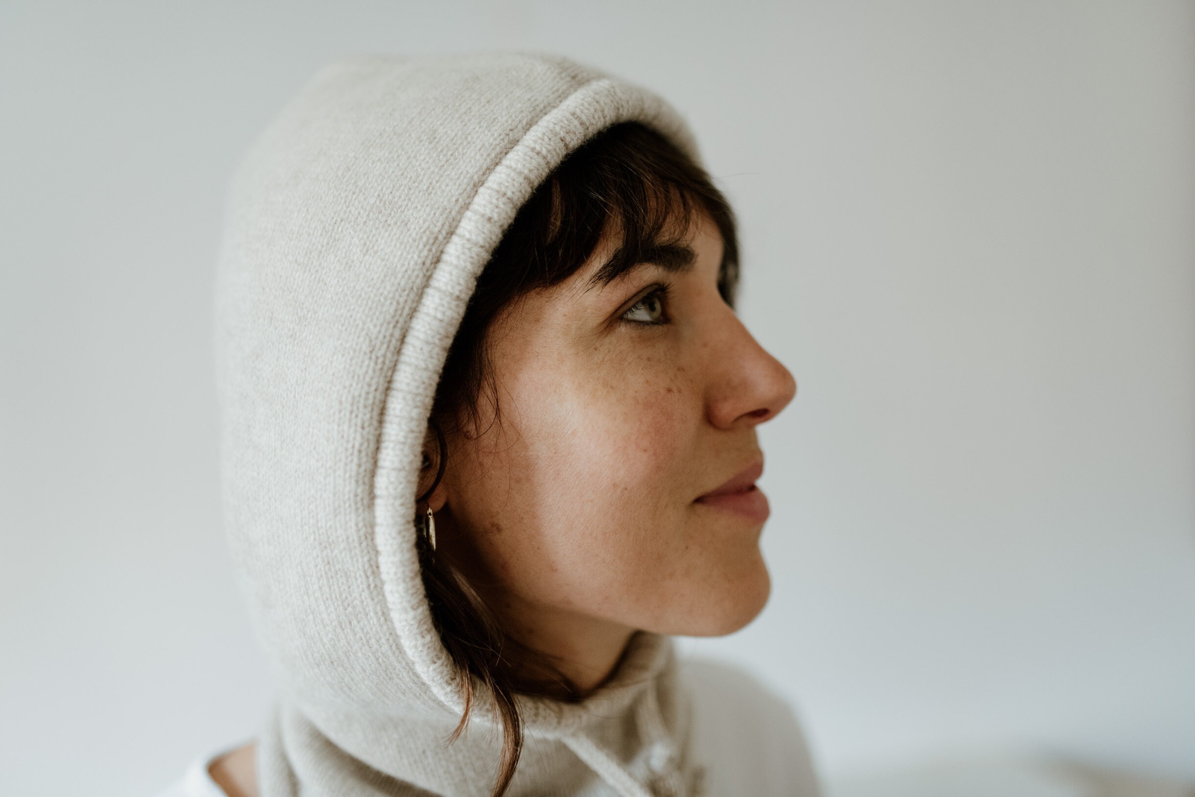 Knitted Lambswool Balaclava // Beige