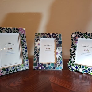 picture frames, 4x6 photo frame, mosaic picture frames, floral picture frame, tabletop frame, decorative frame, home decor gift, flower gift