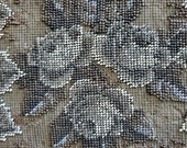 Victorian beaded needlepoint tray