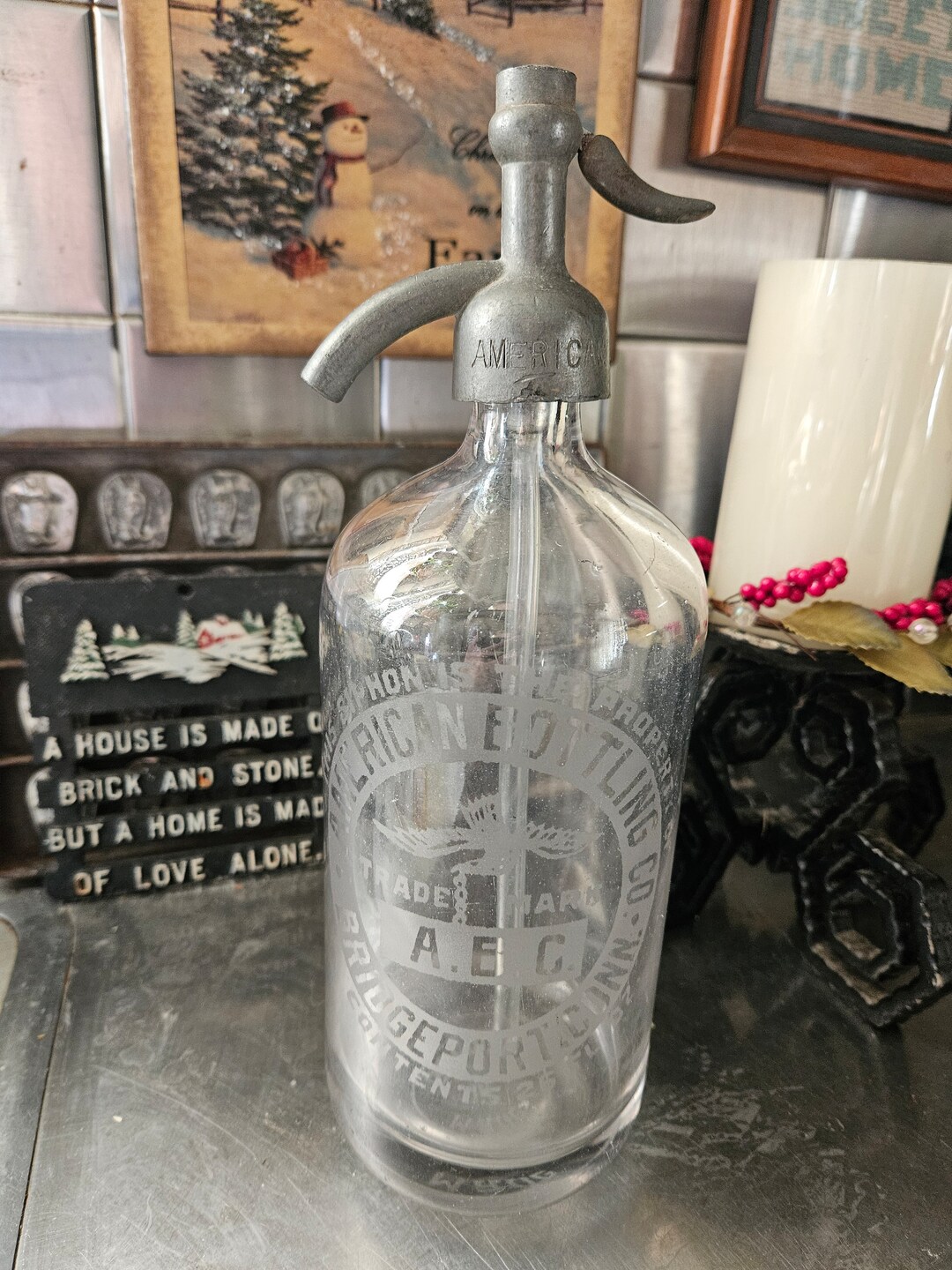 Rare American Bottling Company Siphon Bottle Etsy