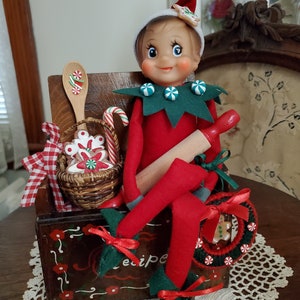 Christmas Cookie Elf in a Recipe Box