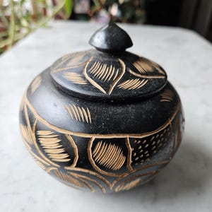Hand Carved Wooden Trinket Box