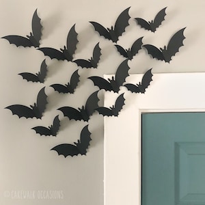 Halloween Bats, Black Flying Bats, 3D Wall Bats, Halloween Decor, Halloween Party Decorations, Halloween Door Decor, Paper Bat, Spooky Decor