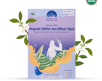 Loose Leaf White Tea (Silver Tips) | Premium Certified Organic Nepal Tea | Silver Yeti - 3.5 oz