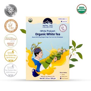 Loose Leaf White Tea | Premium Certified Organic Nepal Tea | White Prakash - 3.5 oz