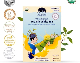 Loose Leaf White Tea | Premium Certified Organic Nepal Tea | White Prakash - 3.5 oz
