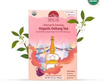 Loose Leaf Oolong Tea | Premium Certified Organic Nepal Tea | Shangri-la Oolong - 3.5 oz