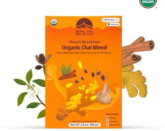 Loose Leaf Chai Tea | Premium Certified Organic Nepal Tea | Nepali Breakfast - 3.5 oz