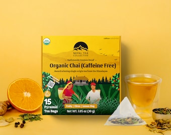 Biologische Nepalese cafeïnevrije thee | Gekruide chai-theezakjes
