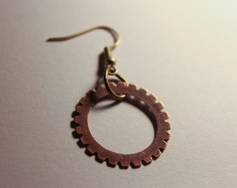 Boucles d'oreilles Circle Gear Steampunk