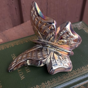 フェントン バタフライ柄カーニバルグラス ヴィンテージ Fenton Glass