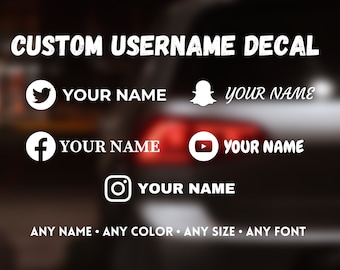 Personalisierter Social Media Benutzername Auto Aufkleber: Personalisierter Vinyl Aufkleber