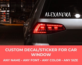 Custom Car Window Decal: Personalized Name Sticker
