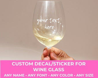 Calcomanía personalizada para copa de vino: vinilo personalizado