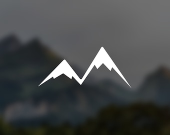 Calcomanía de Montaña Blanca: Decoración para auto, laptop y botella de agua