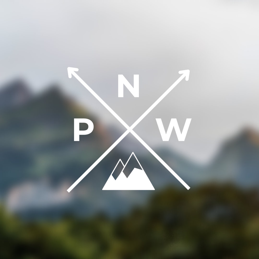 PNW Mountain Decal Sticker - Pacific Northwest Car Window Laptop Decal ...