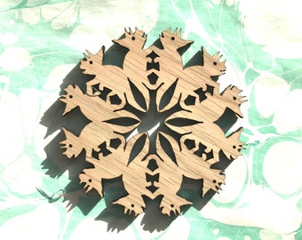 Triceratops Snowflake Ornament