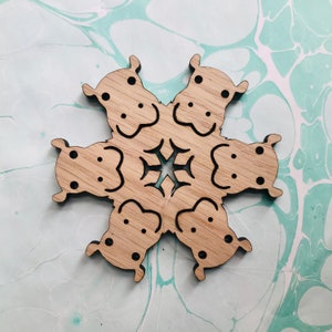 Hippo Snowflake Ornament