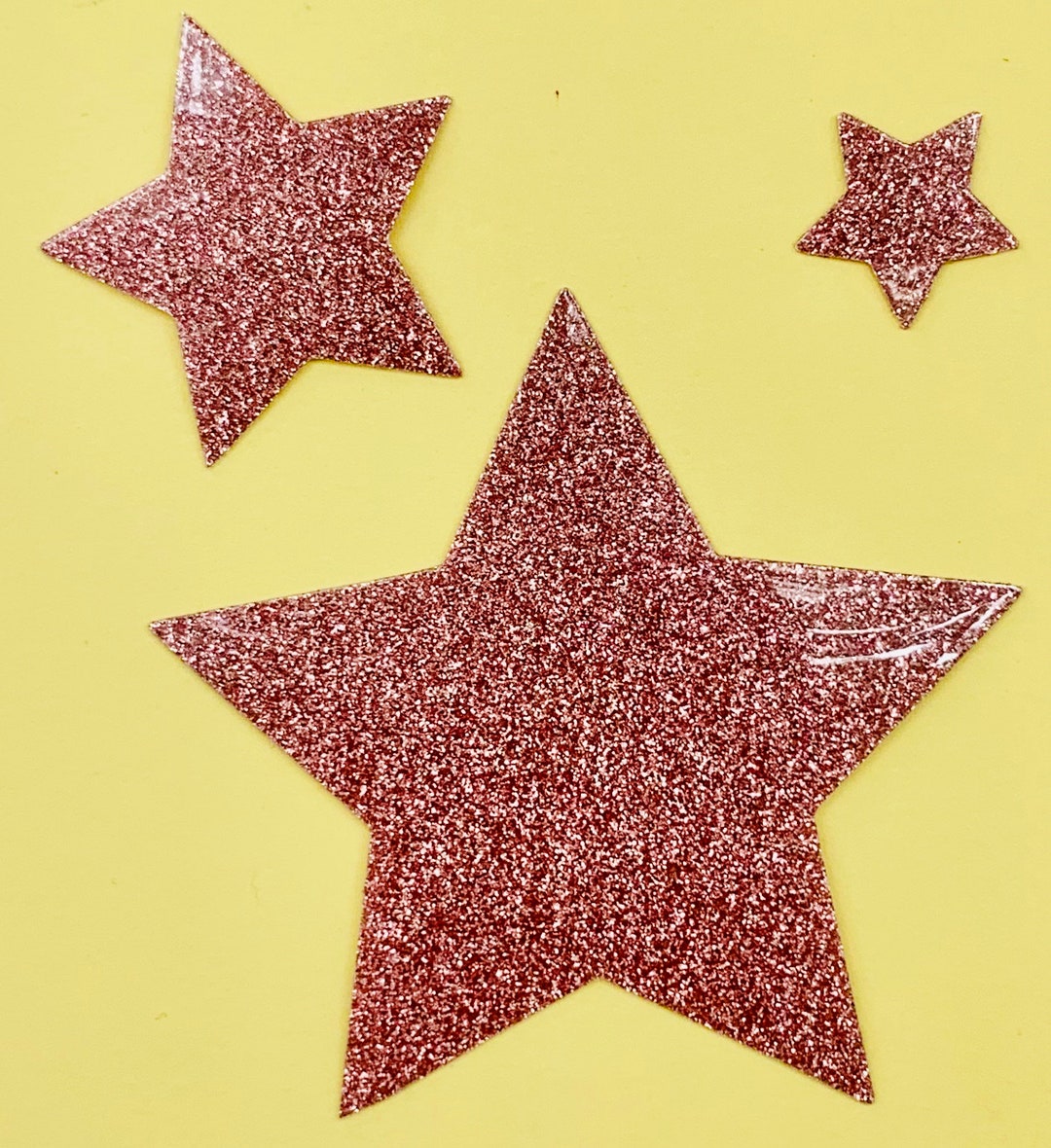 10 Rose Gold Glitter Iron on STAR Patchs Flexible Washable - Etsy