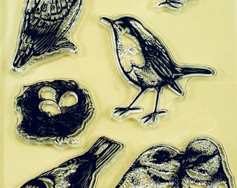 Sellos de silicona transparente con forma de nido de golondrina para manualidades, planificadores, diarios, álbumes de recortes y decoración.