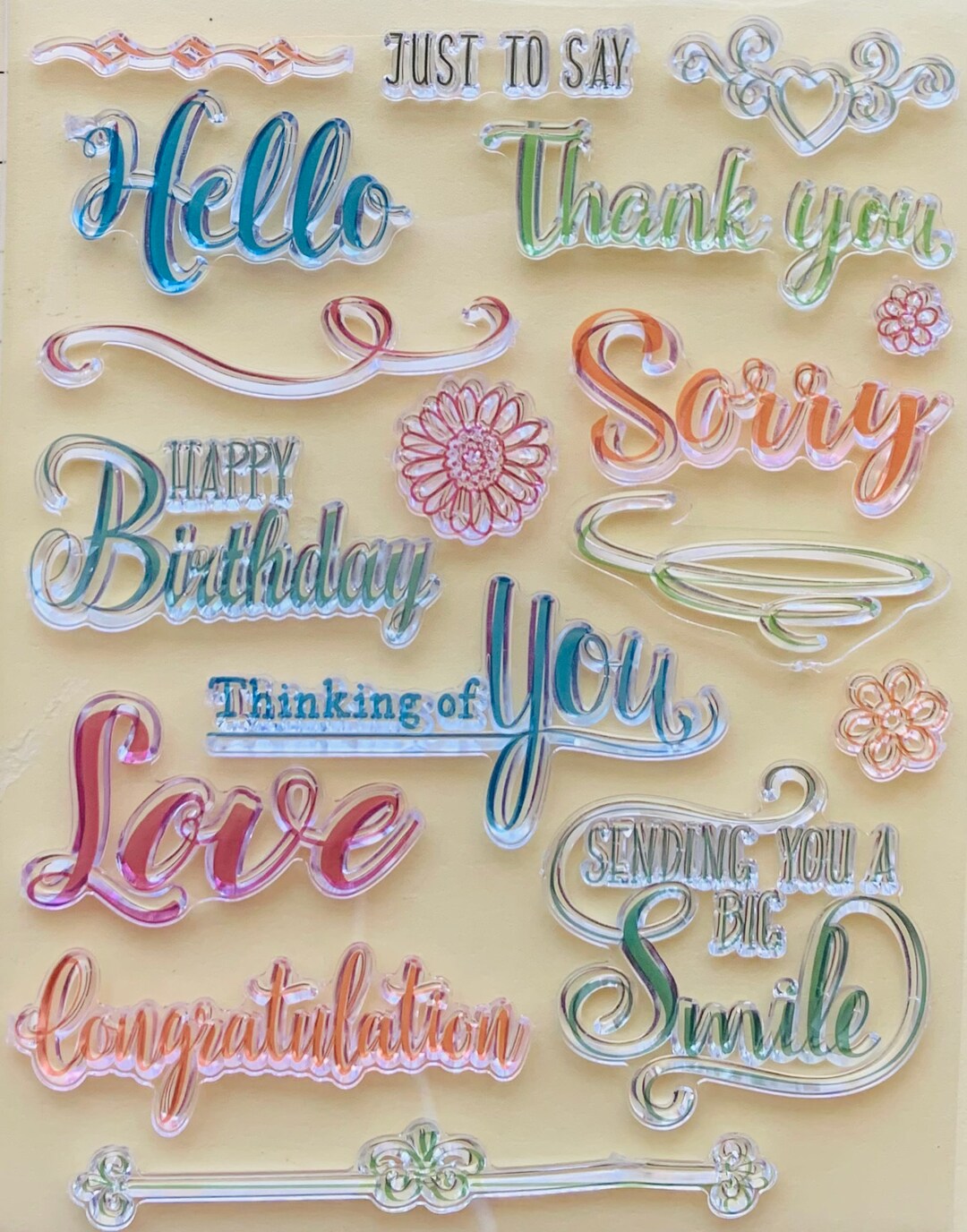 Celebrate Birthday Love Hello Thank You / Clear Stamp - Planner ...