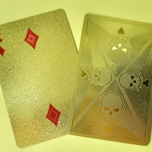 24K Gold Foil Playing Card Waterproof Plastic Entertainment Magic Card Outdoor Party Board Game Deck Poker Cards Skull
