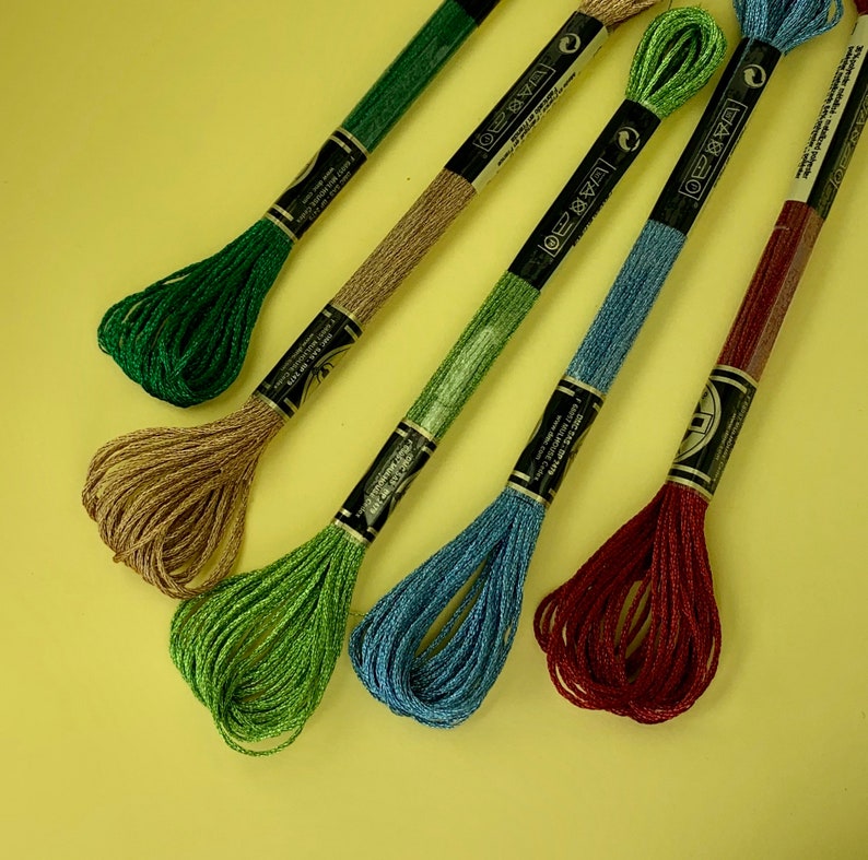 24 Skeins Etallic Ebroidery Floss Ebroidery Skein Threads Glitter