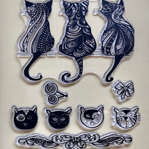 Cats Clear STAMP Planner, Journal, Craft, Scrapbooking, Decoration