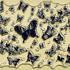 Butterfly Clear Silicone Stamps DIY Embossing  Planner, Journal, Craft, Scrapbooking