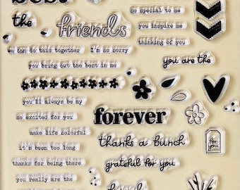 Hello Best Friends Forever Card Making Script Klare Silikonstempel DIY Embossing Planer, Journal, Handwerk, Scrapbooking, Dekoration