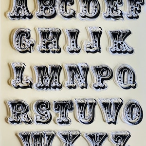 Alfabeto Fuente divertida Letras Capitol Letras Sellos de silicona transparente DIY Planificador de gofrado, Diario, Artesanía, Scrapbooking, Decoración
