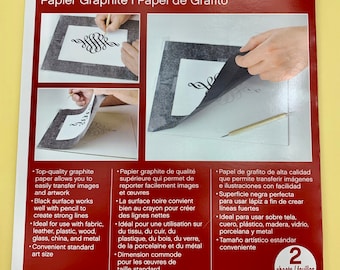 2 hojas grandes de papel grafito negro para transferir imágenes y arte