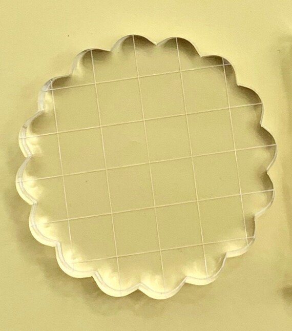 Round 3 Inch Medium Size Clear Acrylic Stamp Block Round | Etsy