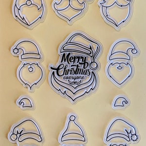 Santa Faces Christmas Clear STAMP for Card Making Decoration and Scrapbooking