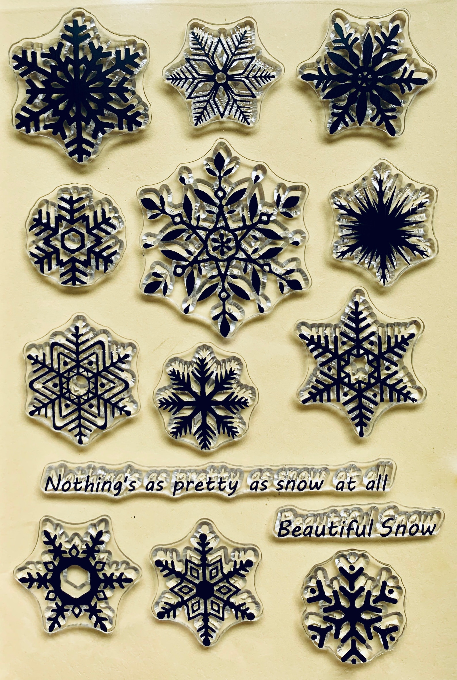 Snowflake Christmas Rubber Clear STAMP for Card Making Etsy UK
