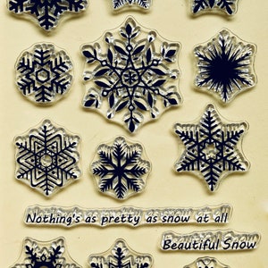 Snowflake Christmas Rubber Clear STAMP for Card Making Decoration and Scrapbooking